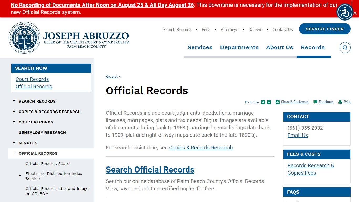Clerk of the Circuit Court & Comptroller, Palm Beach County